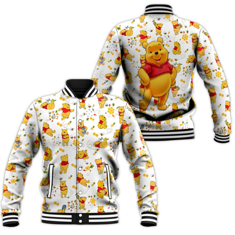 Shades Of Pooh Bear Baseball Jacket