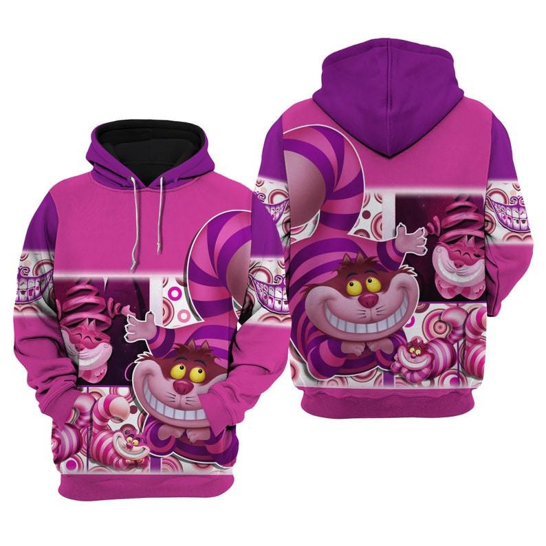 Cute Chesire Cat, Cheshire Cat Alice In Wonderland All Over Print Hoodie, Zip Hoodie