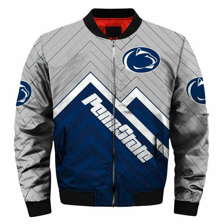 Penn State Nittany Lions Blue Grey Bomber Jacket V2