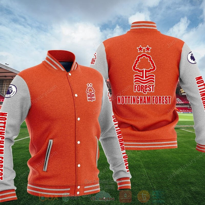 Nottingham Forest FC Orange Grey Baseball Jacket