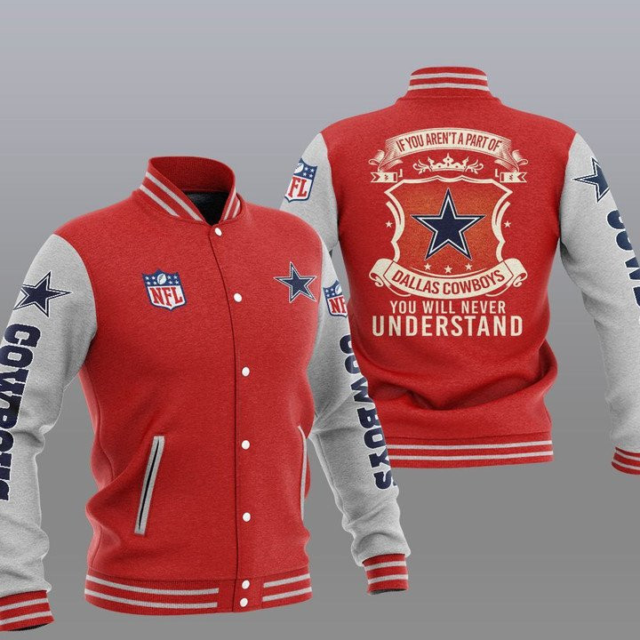 Cowboys Red Grey You Will Never Understand Baseball Jacket