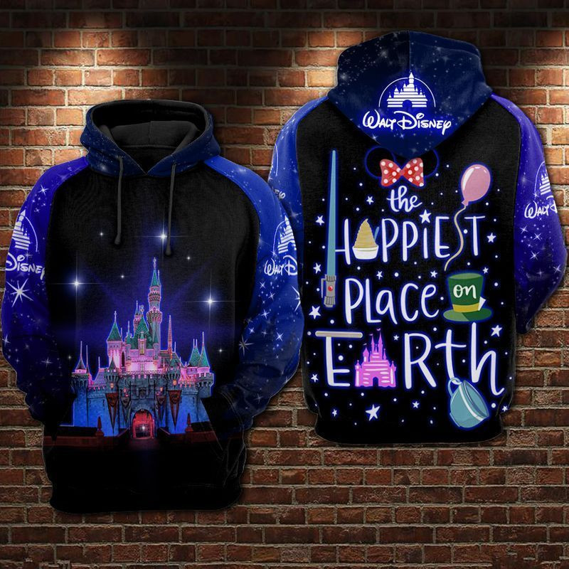 Hoodie Sweater Shirt The Happiest Place On Earth Over Print 3d Hoodie Zip Hoodie