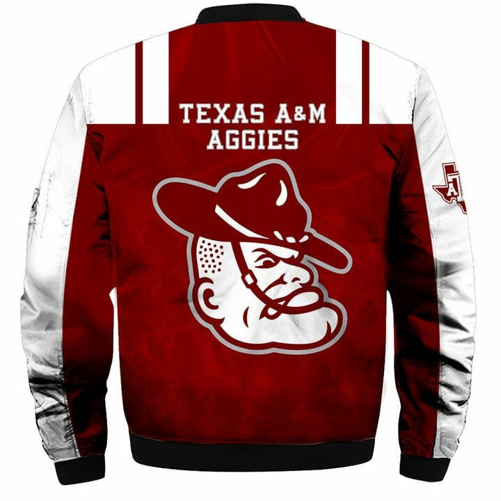 Texas A&M Aggies Maroon White Bomber Jacket