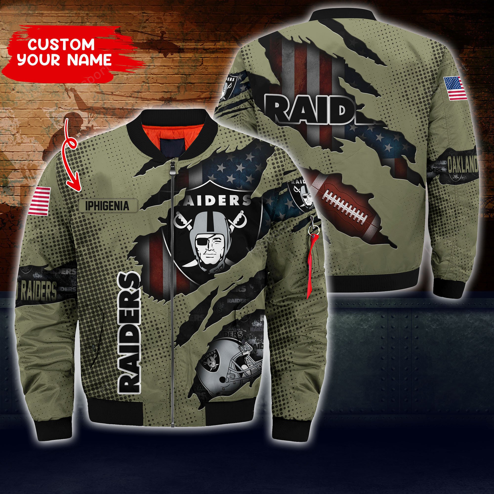 Las Vegas Raiders Personalized Thick Bomber Jacket CS63