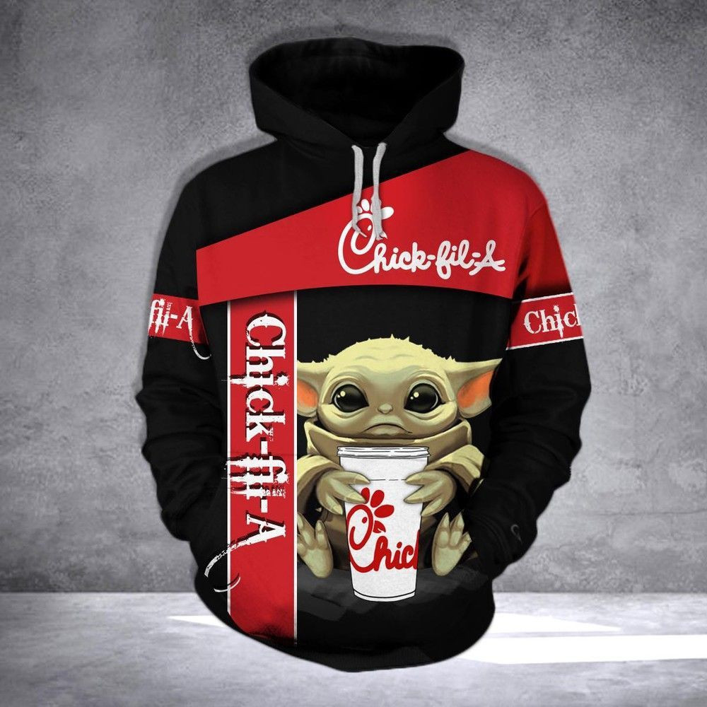 CHICK FILL A BABY YODA 3D All Over Print Hoodie & Zip Hoodie