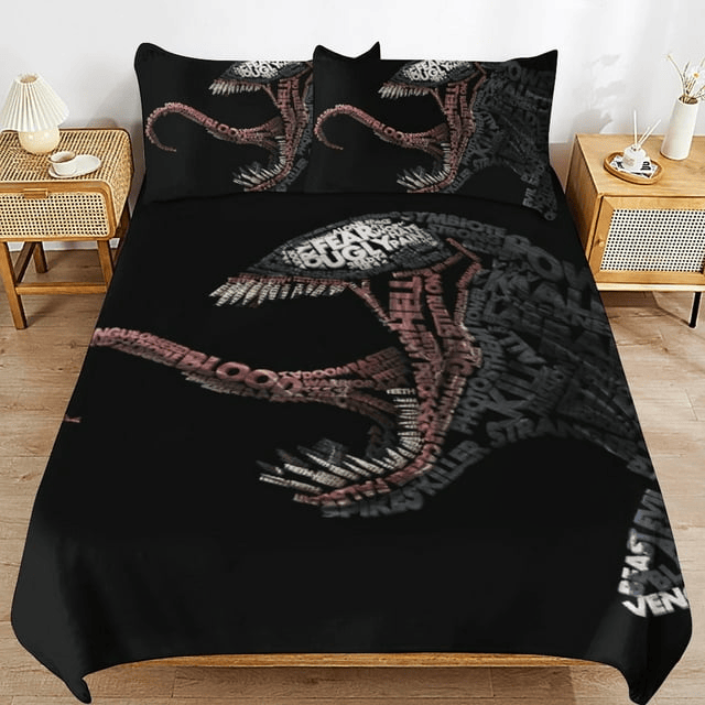 Venom Bedding Set MV Venom Face Quote Pattern Duvet Covers