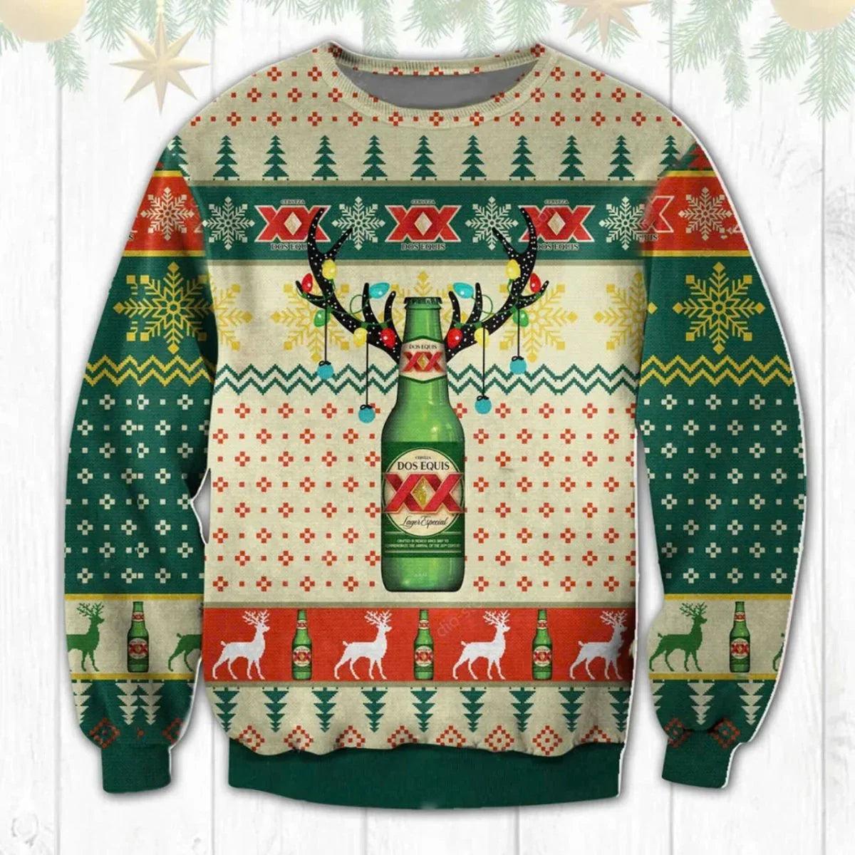 Dos Equis Reindeer Ugly Christmas Sweater