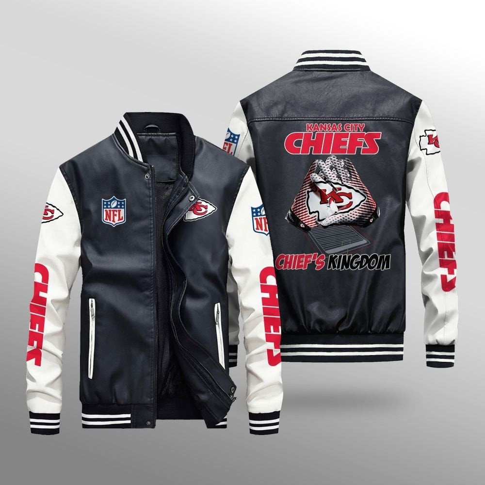 Kansas City Chiefs Leather Bomber Jacket BG01