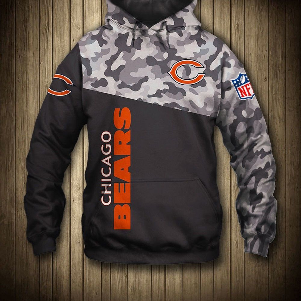Chicago Bears Camo Unisex 3D All Over Print Hoodie & Zip Hoodie
