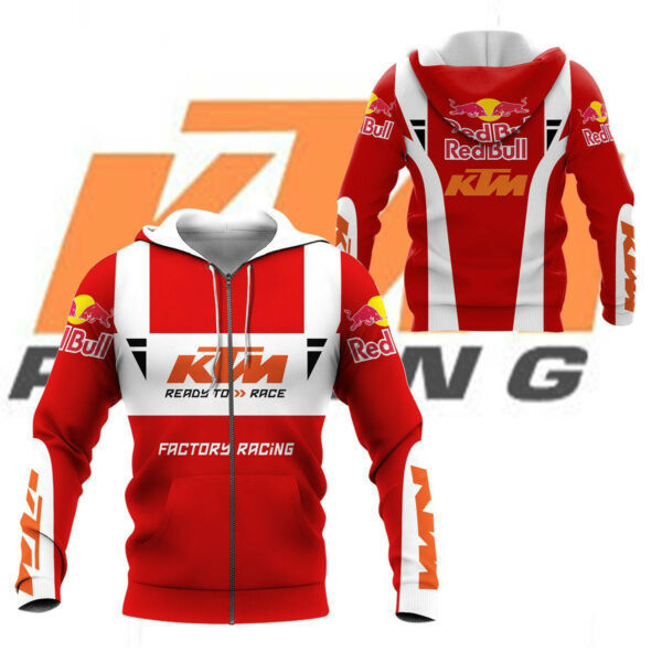 Red Bull Ktm Factory Racing F1 8k107 3d Zip Hoodie Hoodie Ii0 2474