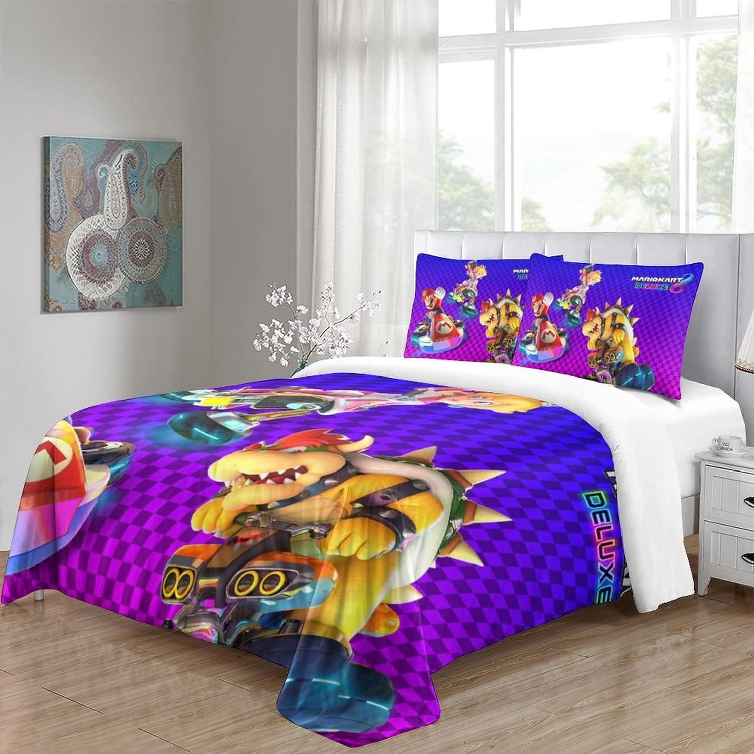 Mario Bedding Set MarioKart Deluxe Peach Bowser Duvet Covers