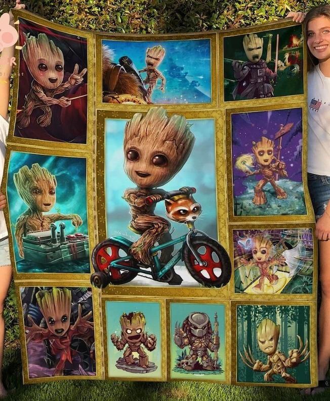 Baby Groot Cozy Fleece Sherpa Blanket