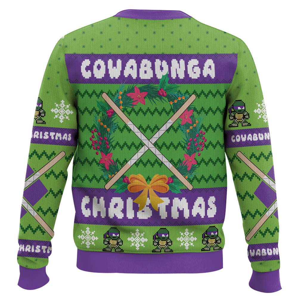 Cowabunga Donatello Christmas Teenage Mutant Ninja Turtles Ugly Christmas Sweater