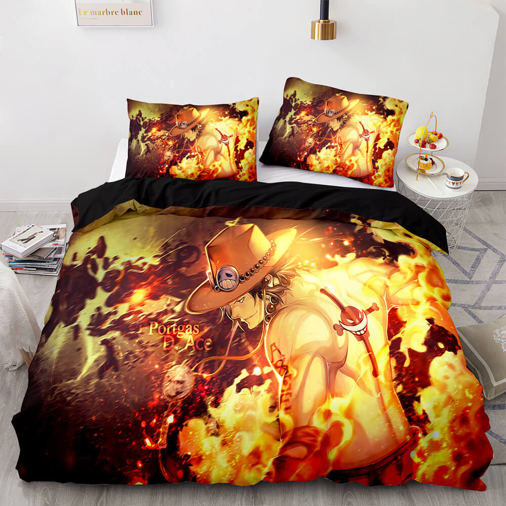One Piece Bedding Set One Piece Portgas D Ace In Fire Duvet Covers