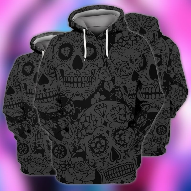 Dark Sugar Skull 3d Hoodie Zip Hoodie