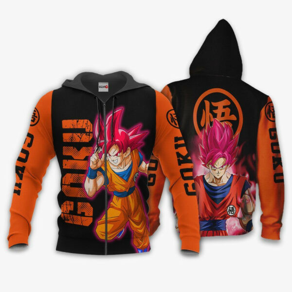 Goku Saiyan God Dragon Ball Z Anime 1k356   Cartoon Graphic Outfits Aop 3d Hoodie, Zip Hoodie 1690