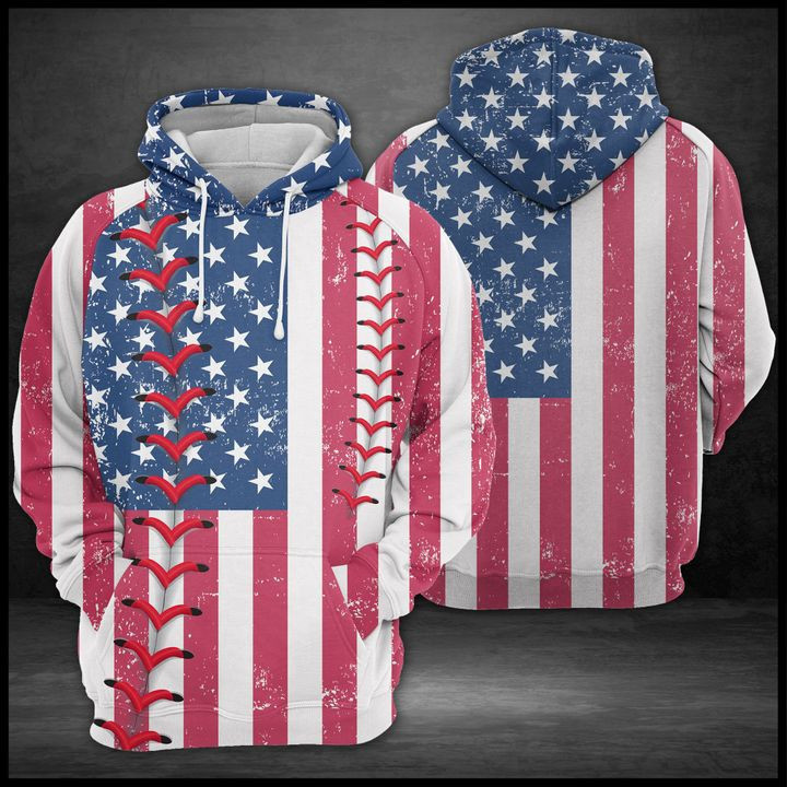 Us Flag Baseball 3D All Over Print Hoodie & Zip Hoodie