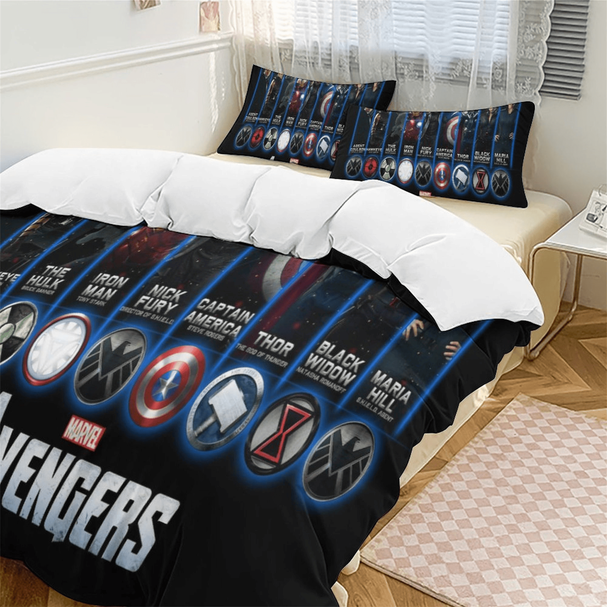 MV Bedding Set MV Avengers Symbols And Graphic Duvet Covers