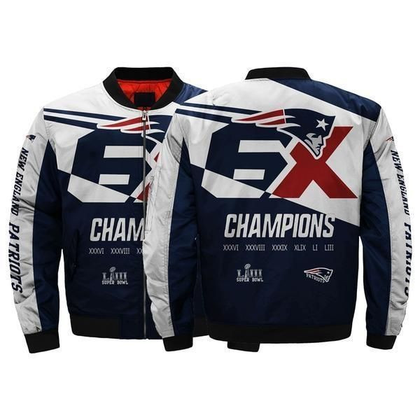 New England Patriots 6x Super Bowl Championship Bomber Jacket