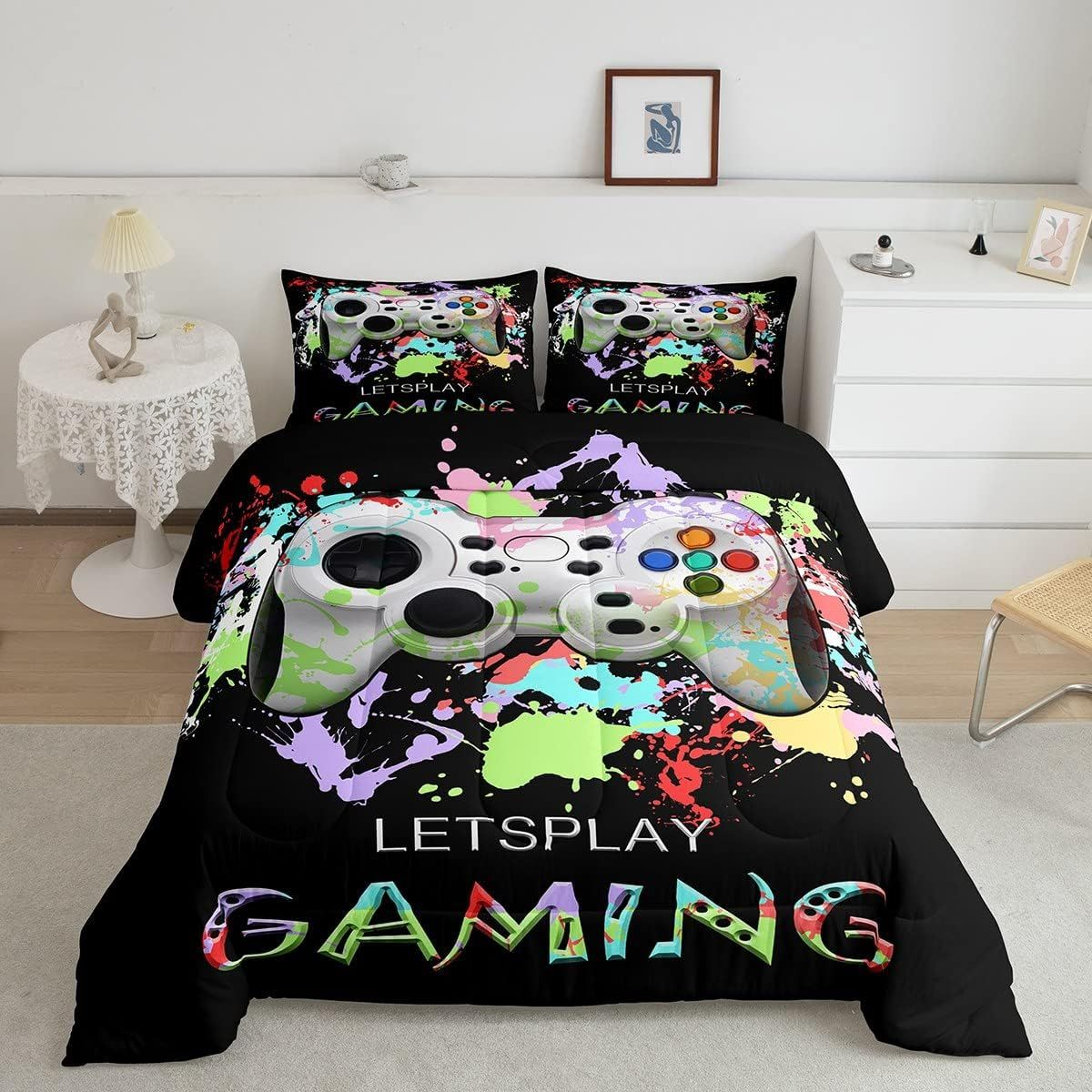 Game Bedding Set Let’s Play Gaming Console Duvet Covers