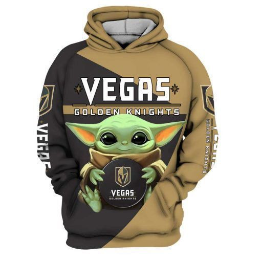 Vegas Golden Knights Hockey Baby Yoda Star Wars 3D All Over Print Hoodie & Zip Hoodie