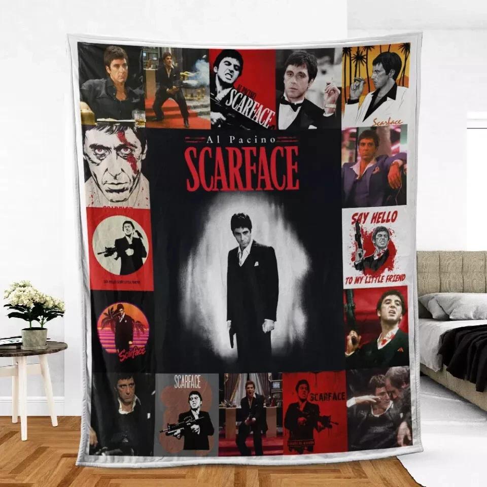 Scarface Gangster Fleece Sherpa Blanket
