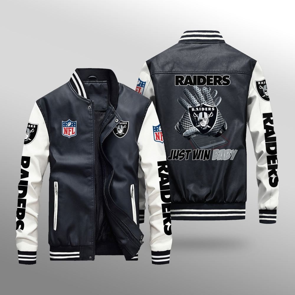 Las Vegas Raiders Leather Bomber Jacket BG62