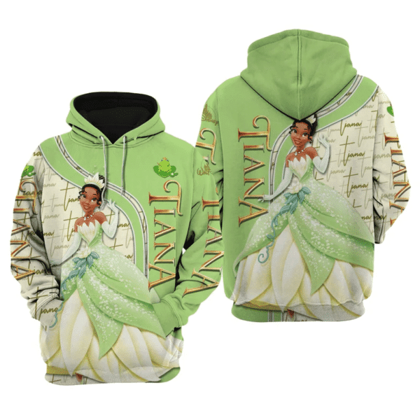 Tiana The Princess And The Frog Walt Fan Gift, Cartoon Graphic Outfits Aop Hoodie, Zip Hoodie 2786