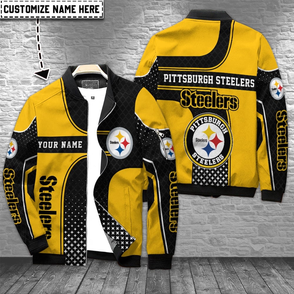 Pittsburgh Steelers Personalized Bomber Jacket BG917