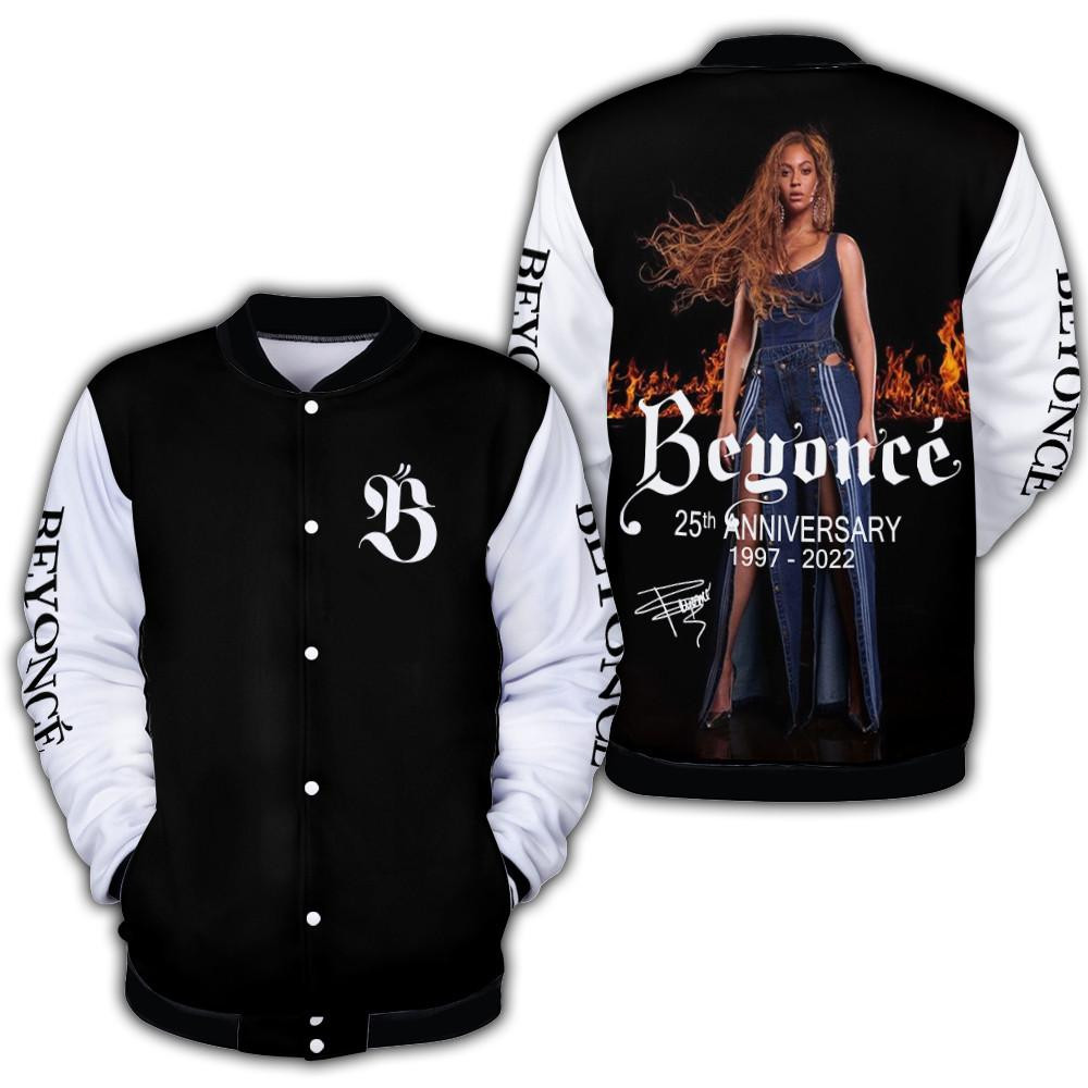 Beyonce Singer Fan Gift, Beyonce 25th Anniversary 1997 2022 Fan Gift, Beyonce Signature Baseball Jacket