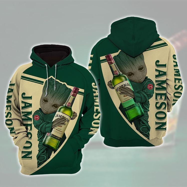 Baby Groot Jameson Irish Whiskey 3d All Over Print Hoodie