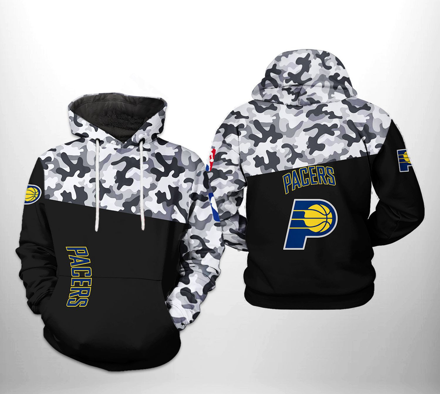 Indiana Pacers Camo Veteran Team 3D All Over Print Hoodie & Zip Hoodie