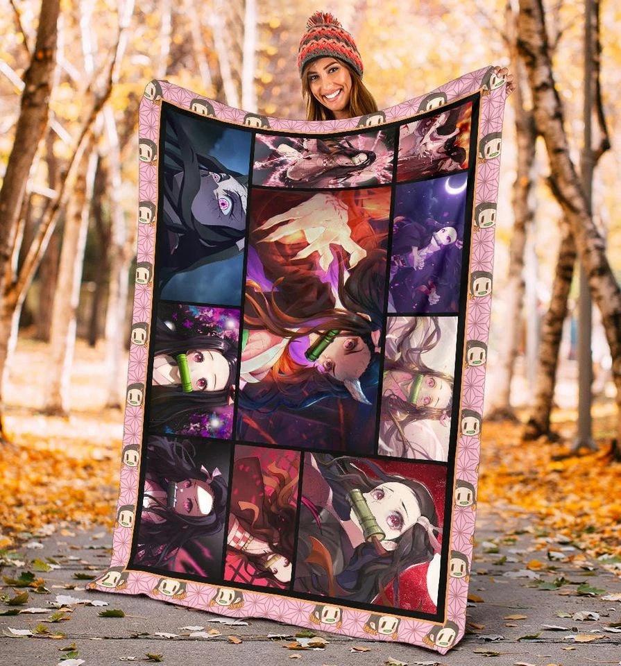 Nezuko Kamado Fleece Sherpa Blanket