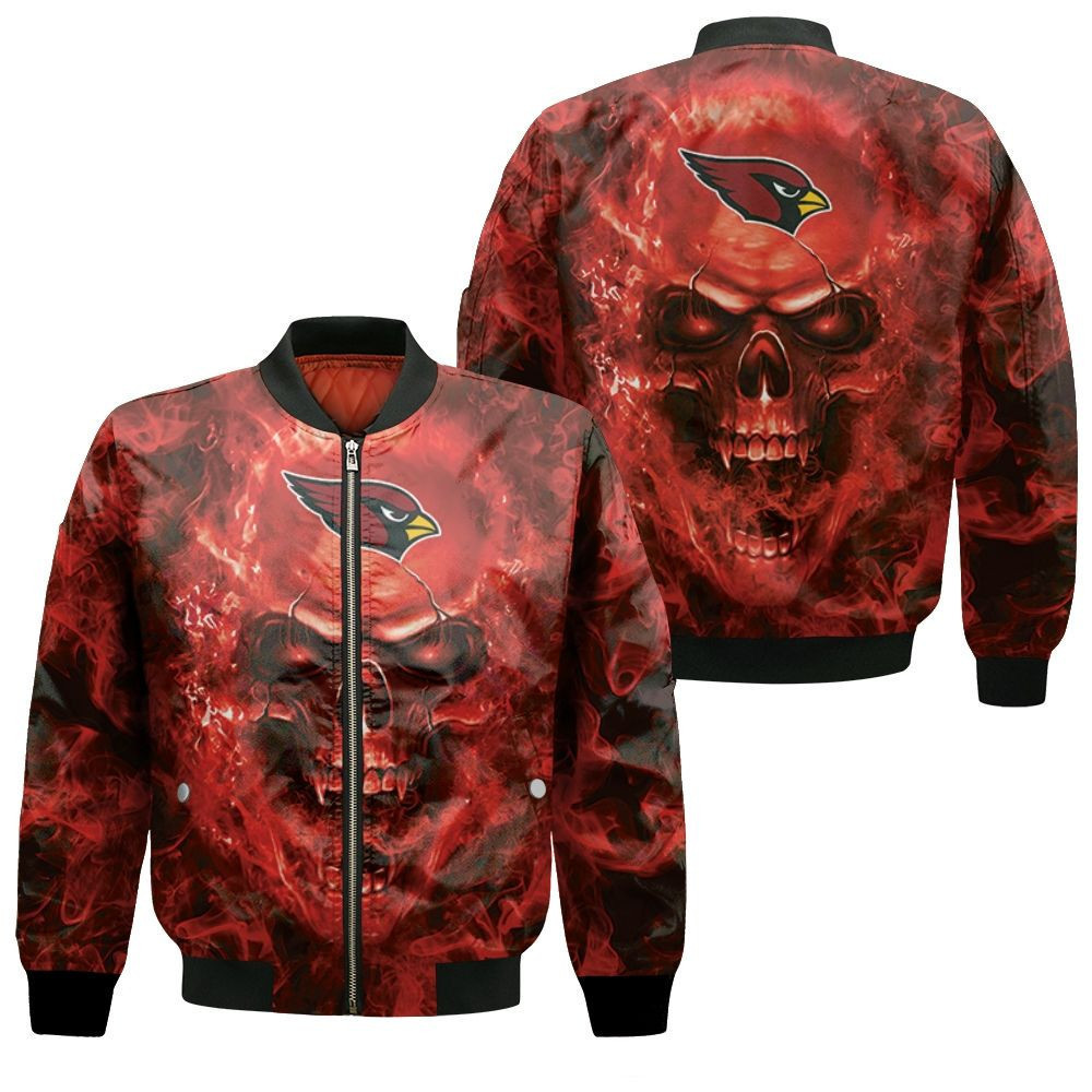 Arizona Cardinals Skull Red Bomber Jacket