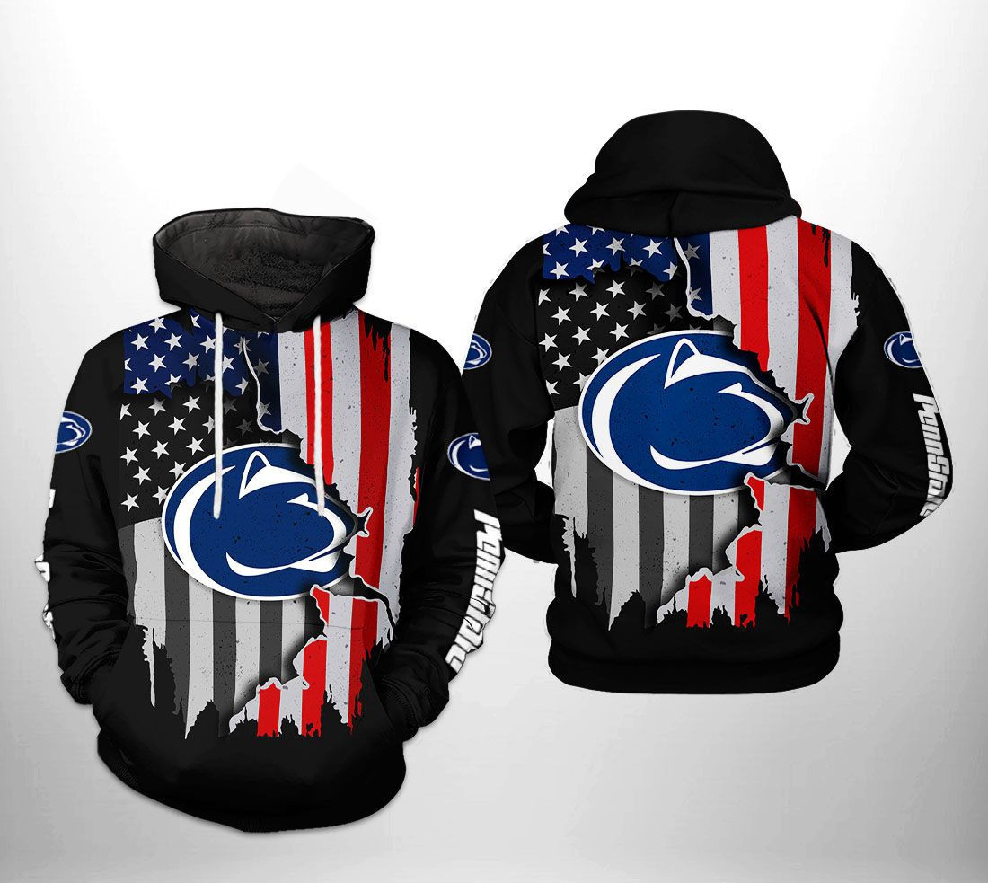 Penn State Nittany Lions US Flag 3D All Over Print Hoodie & Zip Hoodie
