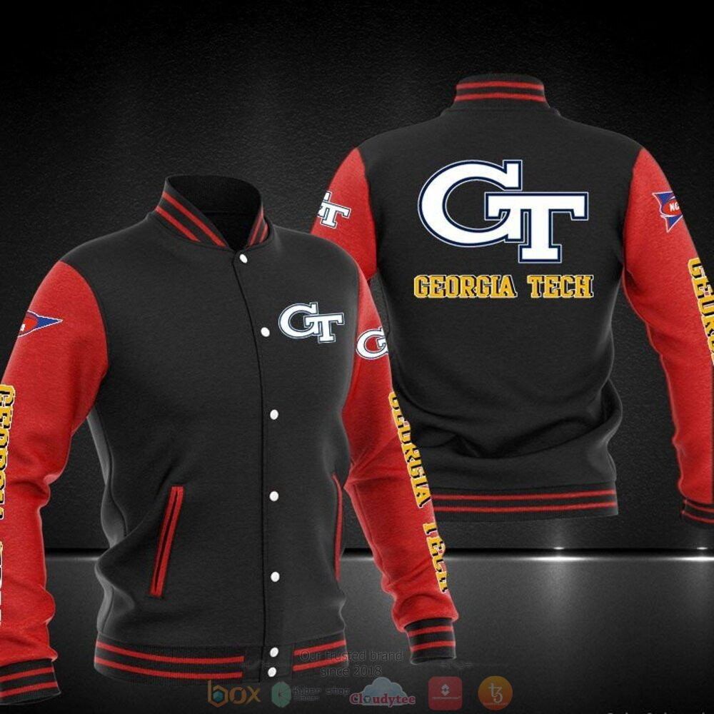 Georgia Tech Yellow Jackets Black Red Baseball Jacket