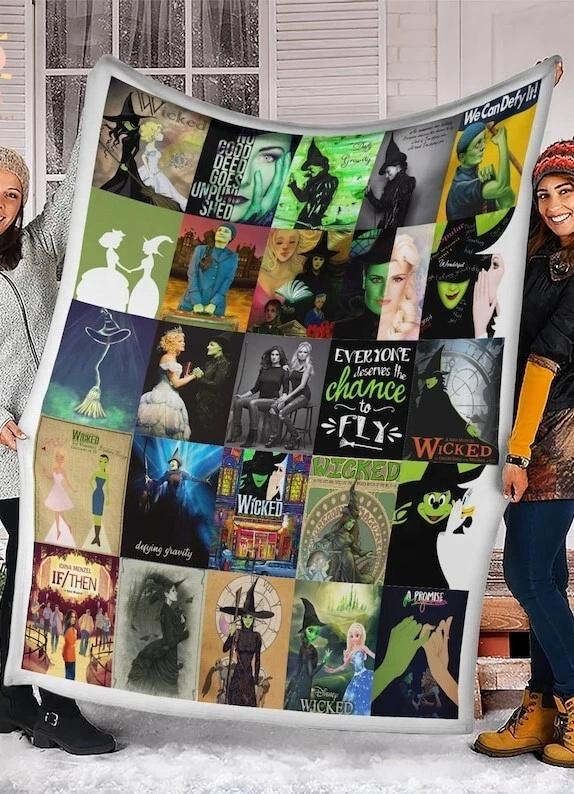 Wicked The Musical Fleece Sherpa Blanket