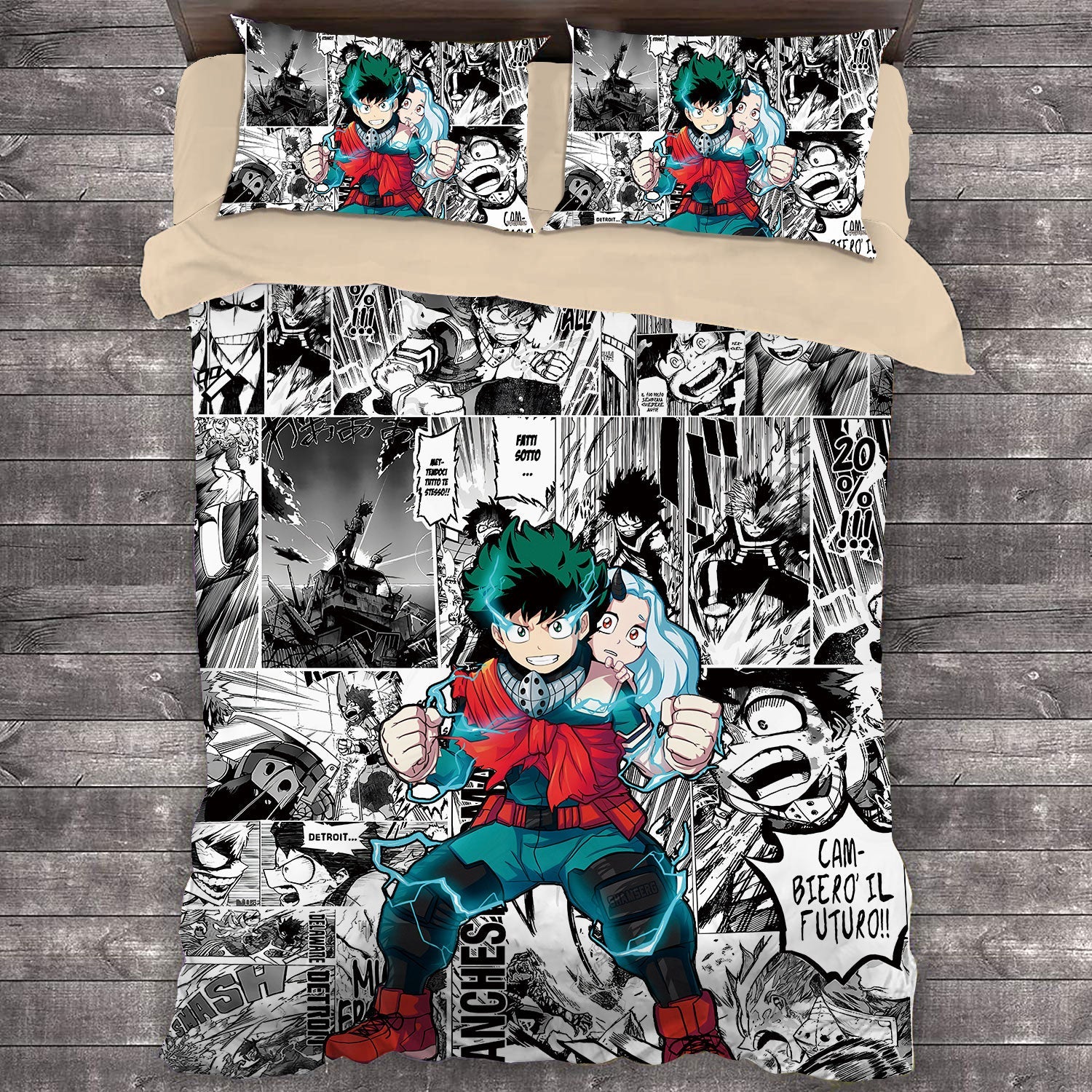 My Hero Academia Bedding Set Midoriya Izuku Comic Pattern Duvet Covers