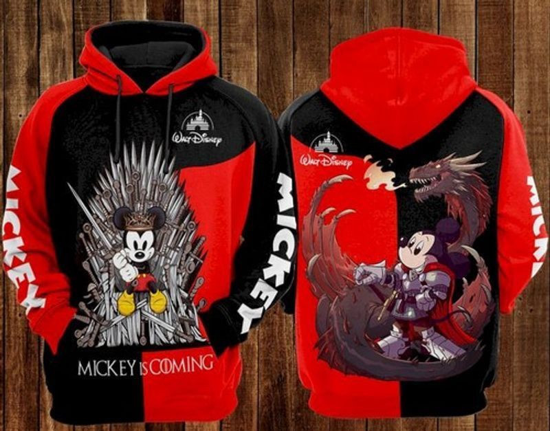 Mickey And Minnie Is Coming Dragon 3d Hoodie