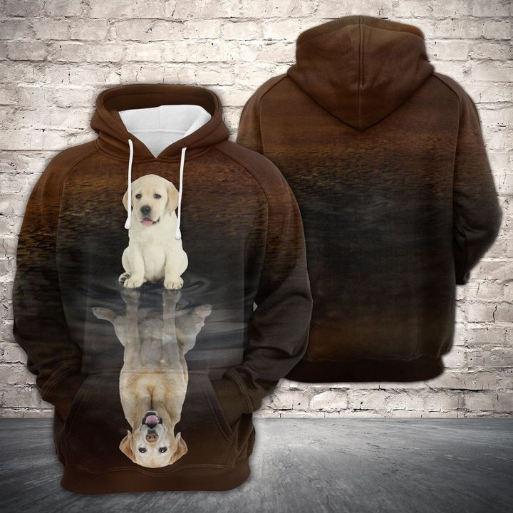 Cute Labrador Retriever Reflection 3D All Over Print Hoodie & Zip Hoodie