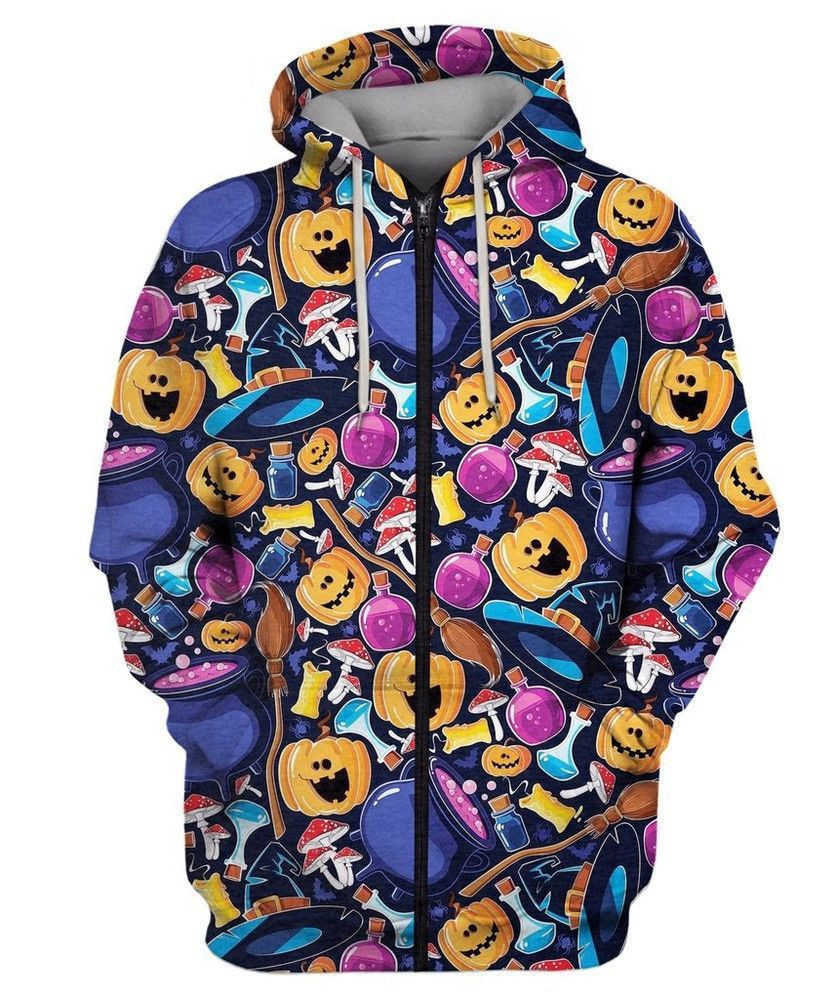 SEAMLESS PATTERN HALLOWEEN 3D All Over Print Hoodie & Zip Hoodie