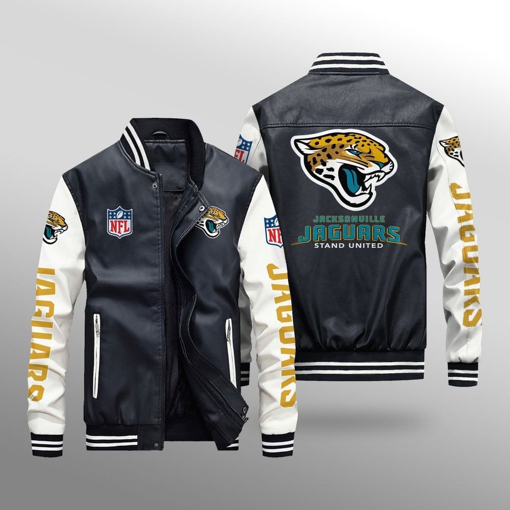 Jacksonville Jaguars Leather Bomber Jacket BG44