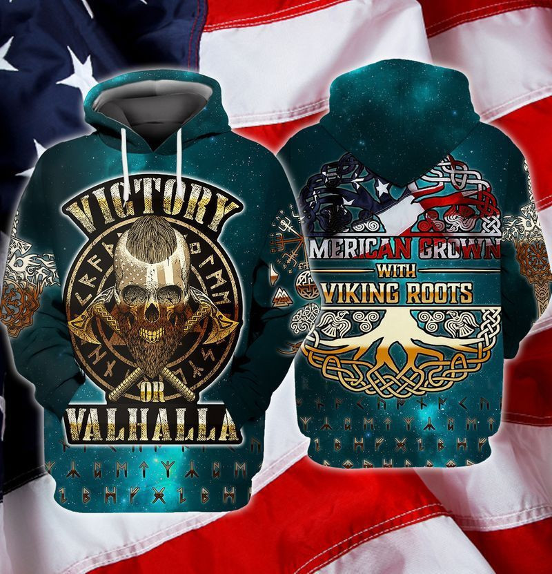 Independence Day Viking Roots Victory Valhalla American Crow With Viking Roots 3d Hoodie Zip Hoodie