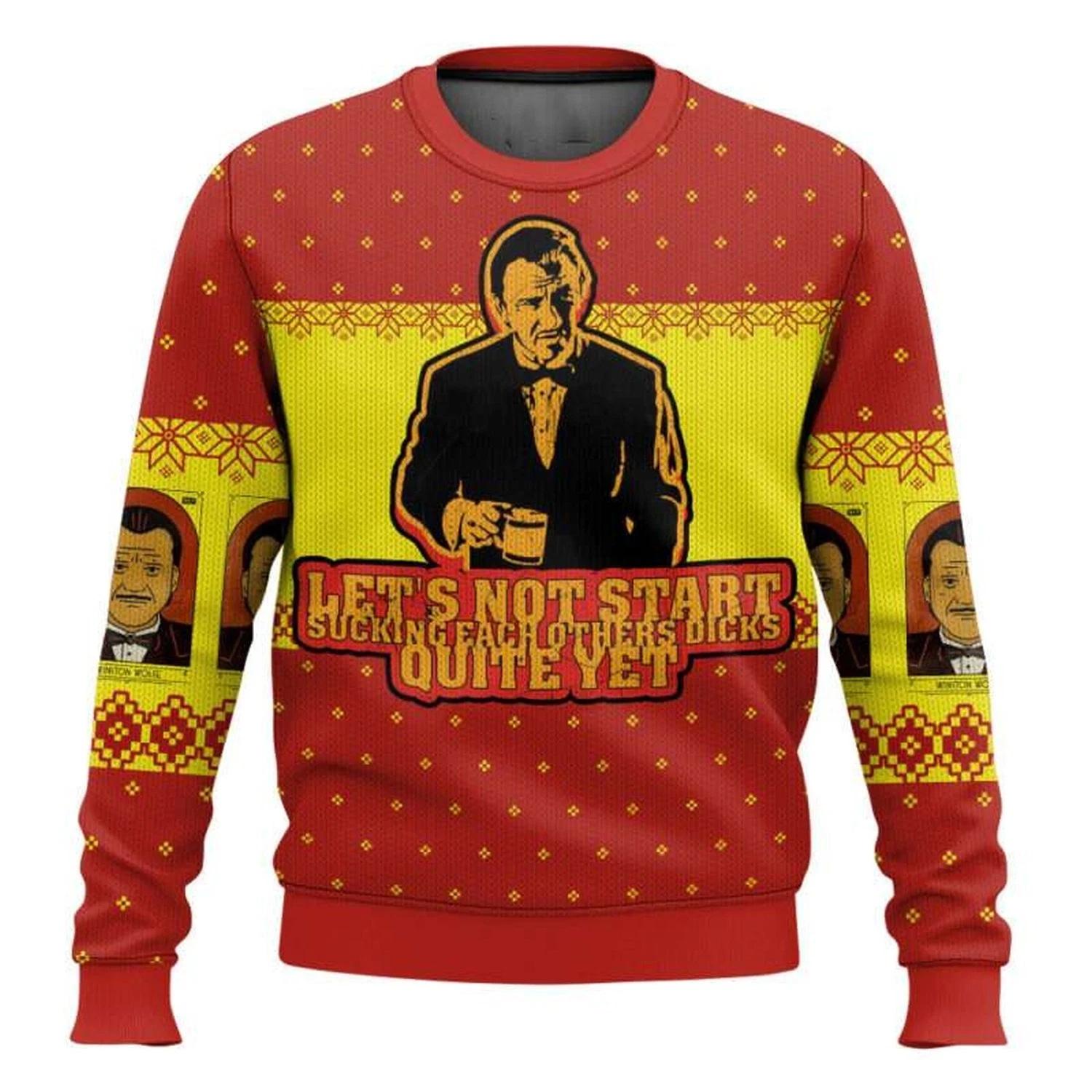 Pulp Fiction Winston Wolf Ugly Christmas Sweater