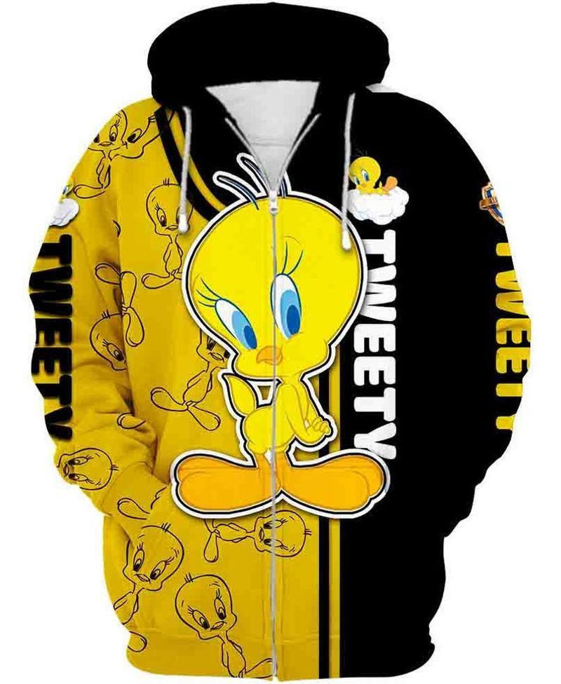 Looney Tunes Movie Tweety Cute 3d Hoodie Zip Hoodie