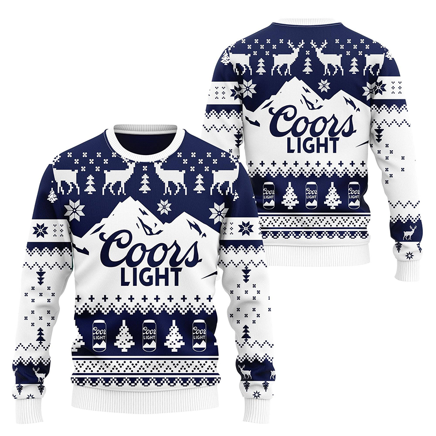 Coors Light Beer Mountain Ugly Christmas Sweater