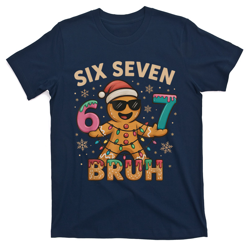 Bruh 67 Christmas Six Seven Gingerbreadman Boys 67 Christmas T-Shirt