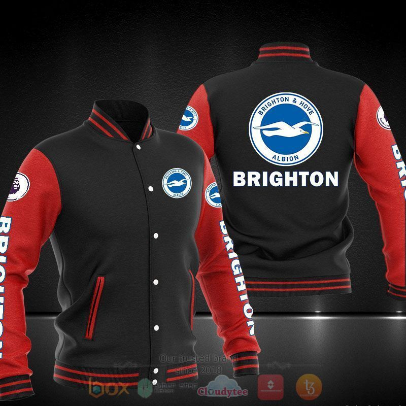 Brighton & Hove Albion FC Black Red Baseball Jacket