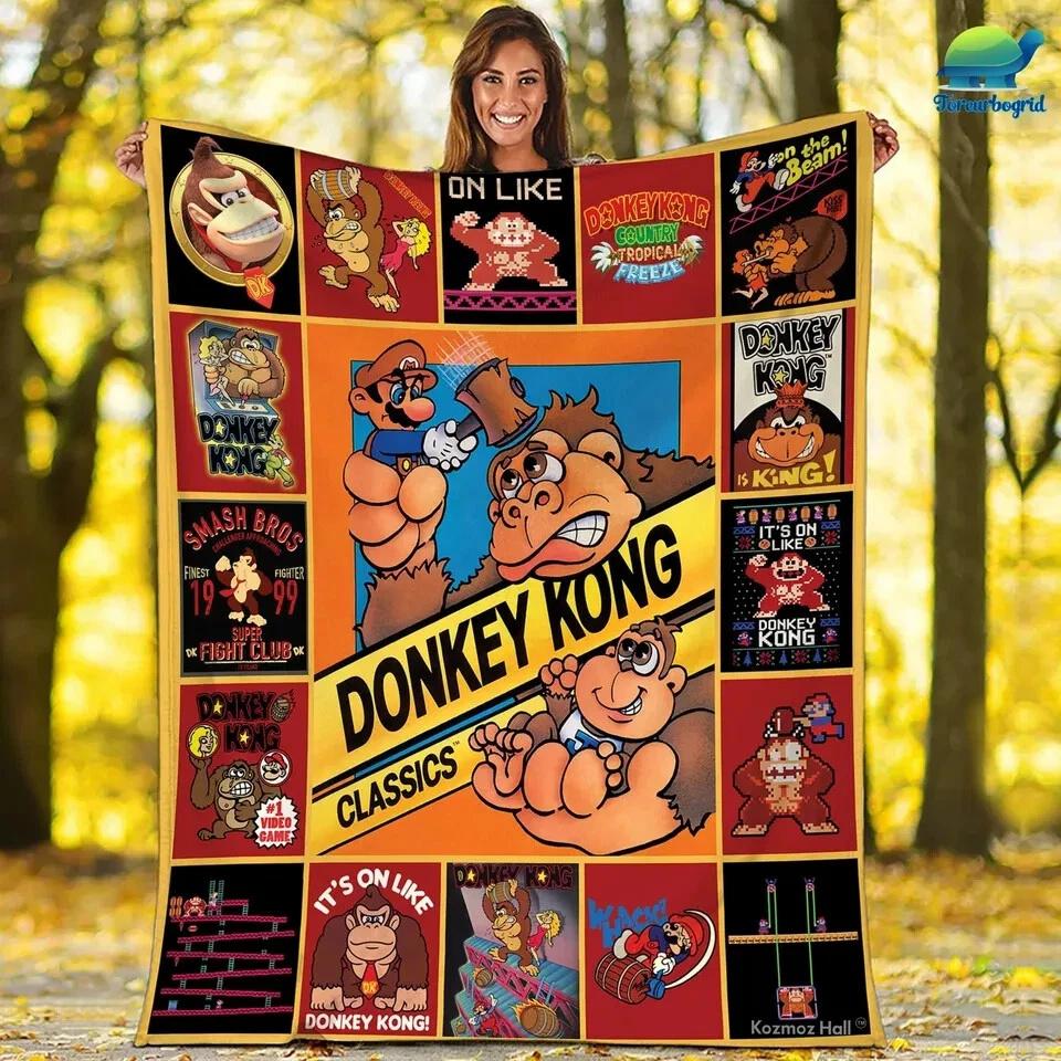 Donkey Kong Fleece Sherpa Blanket