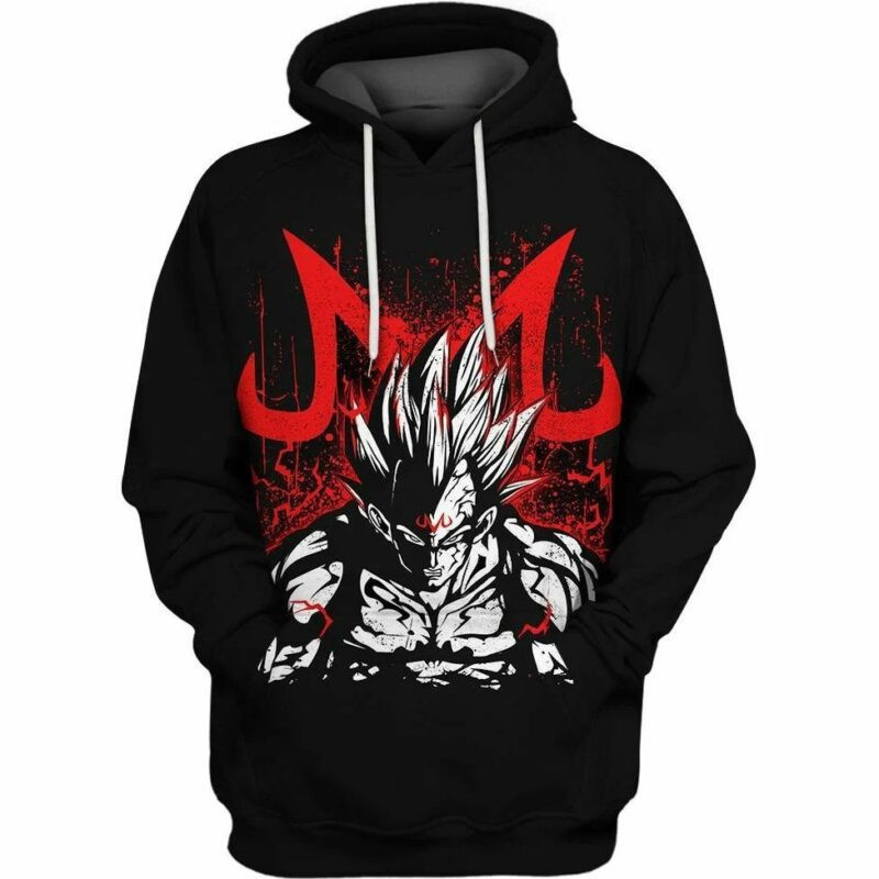 Majin Vegeta Dragon Ball Z Over Print 3d Hoodie Zip Hoodie